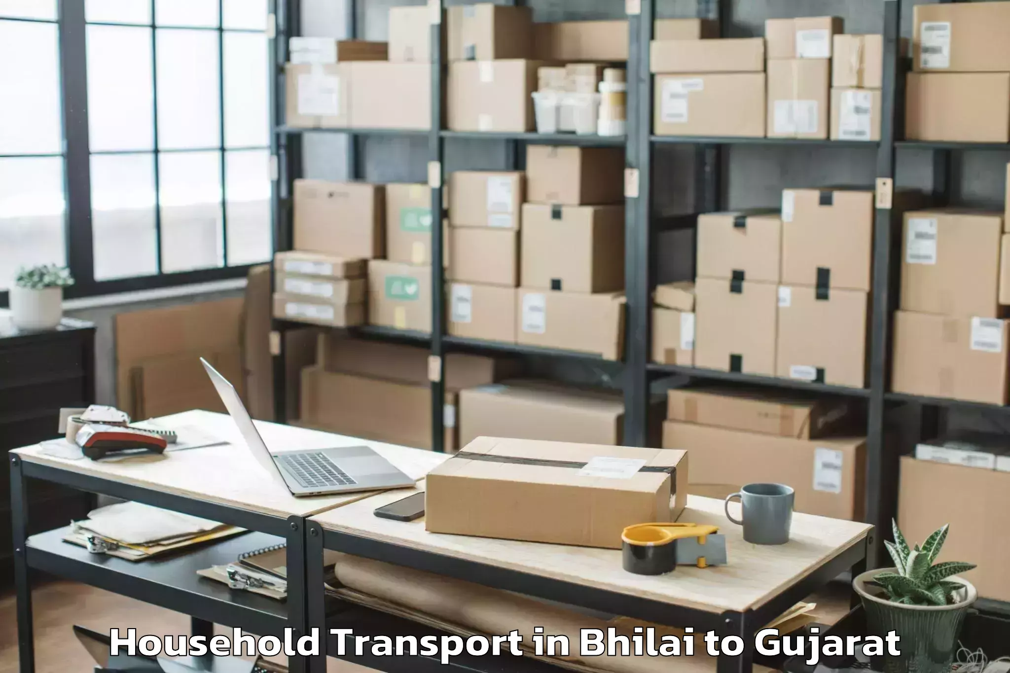 Trusted Bhilai to Amroli Household Transport